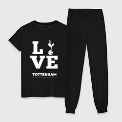 Пижама хлопковая женская Tottenham Love Classic, цвет: черный