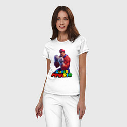 Пижама хлопковая женская Супер Ммарио Супер Марио ММА, цвет: белый — фото 2