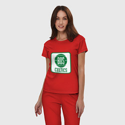 Пижама хлопковая женская Bos Celtics, цвет: красный — фото 2