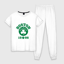 Пижама хлопковая женская Boston 1986, цвет: белый
