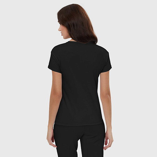 Женская пижама Значок Peugeot в стиле Glitch / Черный – фото 4