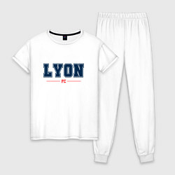 Пижама хлопковая женская Lyon FC Classic, цвет: белый