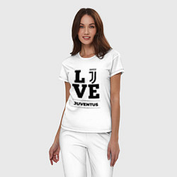 Пижама хлопковая женская Juventus Love Классика, цвет: белый — фото 2