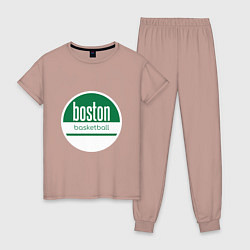 Пижама хлопковая женская Boston Basketball, цвет: пыльно-розовый