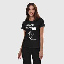 Пижама хлопковая женская BLACK FLAG РУКА, цвет: черный — фото 2