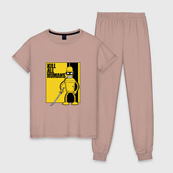 Пижама хлопковая женская Bender - Kill Bill, цвет: пыльно-розовый