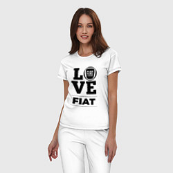 Пижама хлопковая женская Fiat Love Classic, цвет: белый — фото 2