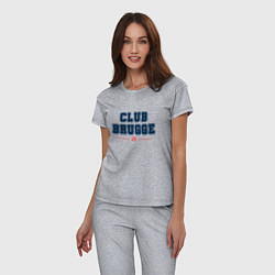 Пижама хлопковая женская Club Brugge FC Classic, цвет: меланж — фото 2