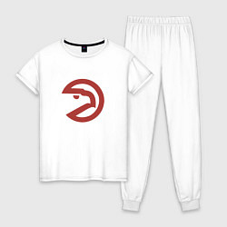 Пижама хлопковая женская Атланта Хокс NBA, цвет: белый