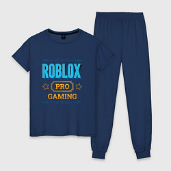 Пижама хлопковая женская Игра Roblox PRO Gaming, цвет: тёмно-синий