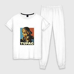 Пижама хлопковая женская Tupac - All Eyez On me, цвет: белый