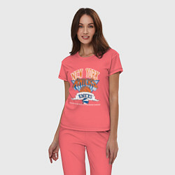 Пижама хлопковая женская NEW YORK KNIKS NBA, цвет: коралловый — фото 2