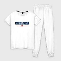 Пижама хлопковая женская Chelsea FC Classic, цвет: белый