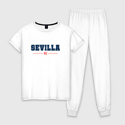 Пижама хлопковая женская Sevilla FC Classic, цвет: белый