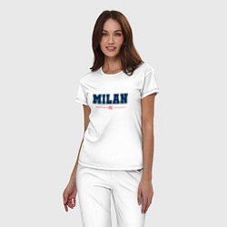 Пижама хлопковая женская Milan FC Classic, цвет: белый — фото 2