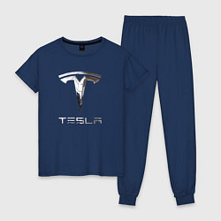 Женская пижама Tesla Logo Тесла Логотип