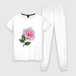 Пижама хлопковая женская Gentle Rose, цвет: белый