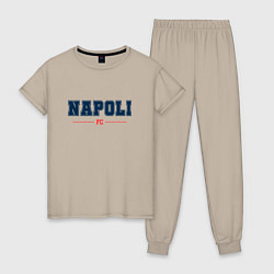 Пижама хлопковая женская Napoli FC Classic, цвет: миндальный