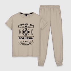 Пижама хлопковая женская Borussia: Football Club Number 1 Legendary, цвет: миндальный