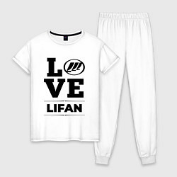Пижама хлопковая женская Lifan Love Classic, цвет: белый