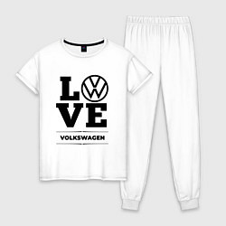 Пижама хлопковая женская Volkswagen Love Classic, цвет: белый