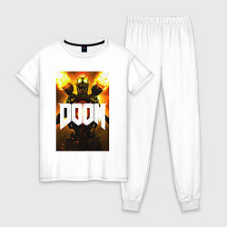 Пижама хлопковая женская Doom - apex revenant, цвет: белый