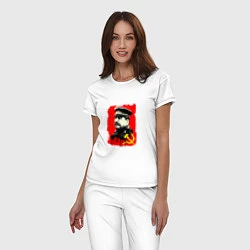 Пижама хлопковая женская СССР - Сталин, цвет: белый — фото 2