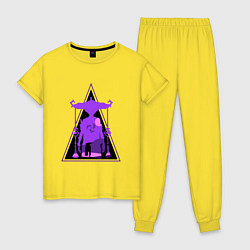 Пижама хлопковая женская Геншин Импакт Скарамучча, цвет: желтый