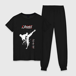 Пижама хлопковая женская Karate fighter, цвет: черный