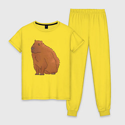Женская пижама Капибара сидит и думает о жизни