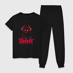 Пижама хлопковая женская Slipknot - devil in me, цвет: черный