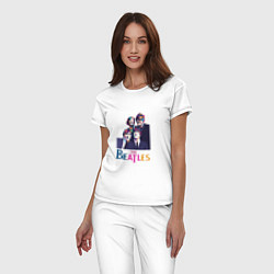 Пижама хлопковая женская Legendary Liverpool music group, цвет: белый — фото 2