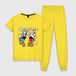 Пижама хлопковая женская Cuphead - Mugman, цвет: желтый