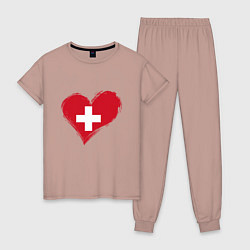 Женская пижама Сердце - Швейцария