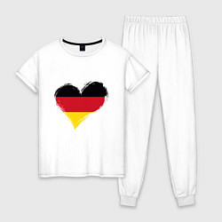 Пижама хлопковая женская Сердце - Германия, цвет: белый