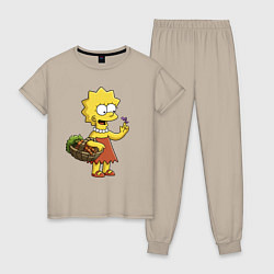 Женская пижама Lisa Simpson с гусеницей на даче