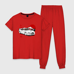 Пижама хлопковая женская Celica gt-four st205 Retro JDM, цвет: красный