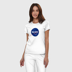 Пижама хлопковая женская NASA NERV, цвет: белый — фото 2