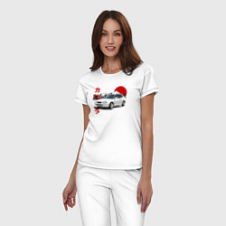 Пижама хлопковая женская Toyota Corolla JDM Retro Style, цвет: белый — фото 2