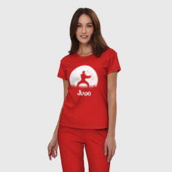 Пижама хлопковая женская Дзюдо солнце, цвет: красный — фото 2