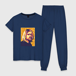 Пижама хлопковая женская Nirvana - Cobain, цвет: тёмно-синий