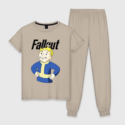 Пижама хлопковая женская Fallout blondie boy, цвет: миндальный