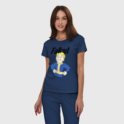 Пижама хлопковая женская Fallout blondie boy, цвет: тёмно-синий — фото 2
