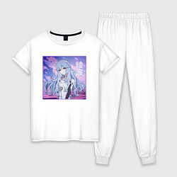 Пижама хлопковая женская Рей Аянами EVA 00, цвет: белый