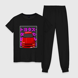 Пижама хлопковая женская Supra A70 MK3 JDM, цвет: черный