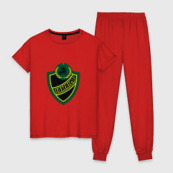 Пижама хлопковая женская Jamaica Shield, цвет: красный