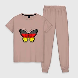 Пижама хлопковая женская Бабочка - Германия, цвет: пыльно-розовый