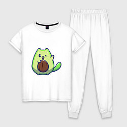 Женская пижама Avocado green cat