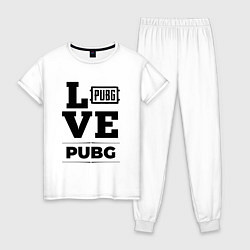 Пижама хлопковая женская PUBG love classic, цвет: белый