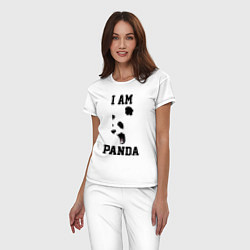 Пижама хлопковая женская Я - панда, цвет: белый — фото 2